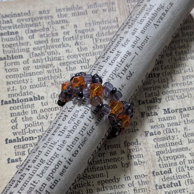 Twilight Echo beaded ring