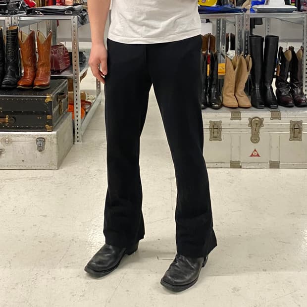 ISSEY MIYAKE boot-cut zipper slacks