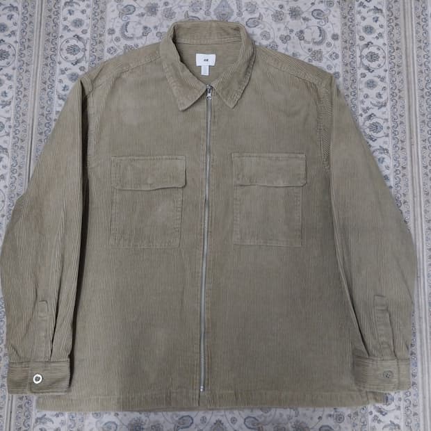 H&M 코듀로이 집업 셔츠 자켓 XL