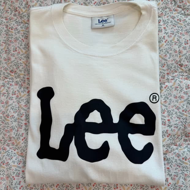 Lee 흰색 빅 로고 반팔 티셔츠