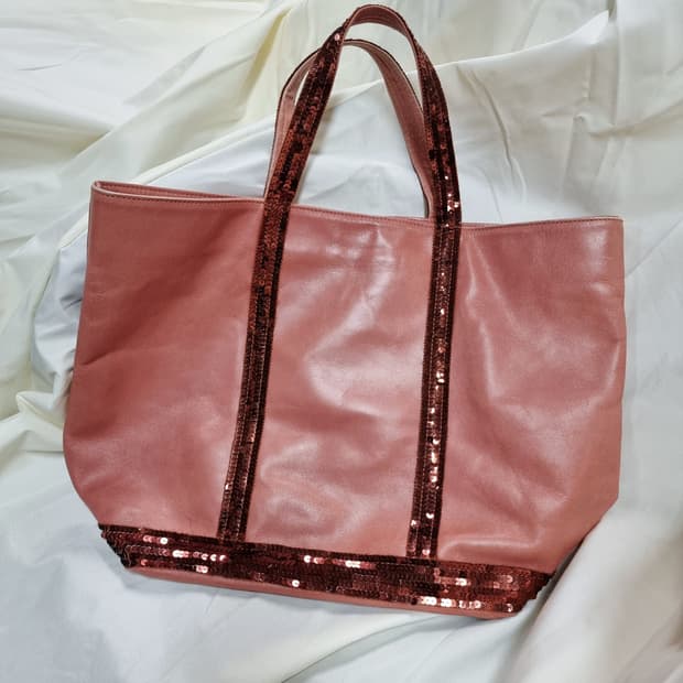 바네사브루노 스팽글 소가죽 토트백 (캔버스원단 아님) 