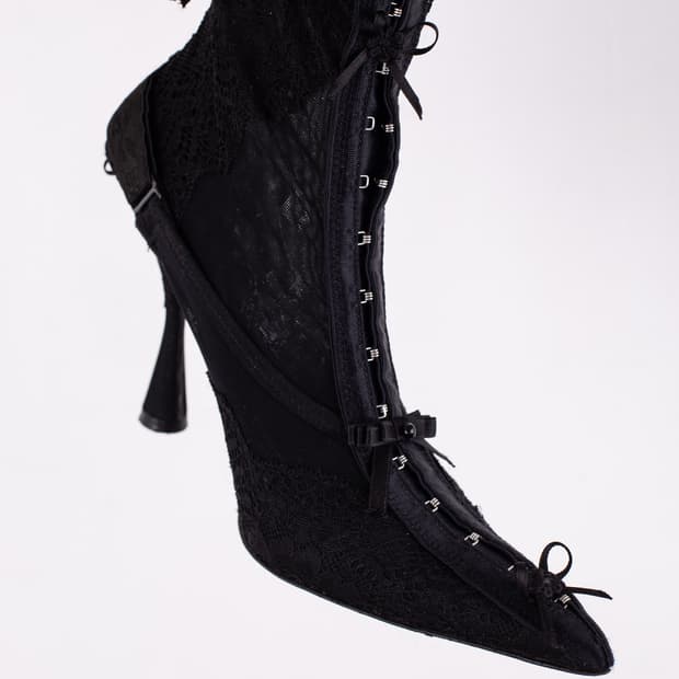 BALENCIAGA LINGERIE KNIFE ANKLE BOOTS