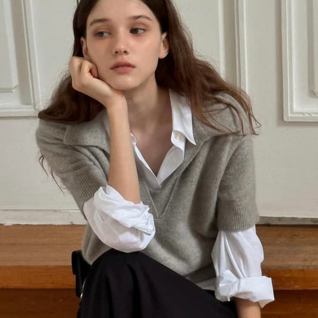 OUNCE 온스 라쿤 캐시 카라 니트