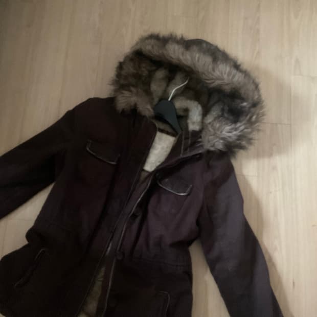 아베크롬비 빈티지 브라운 y2K 모리걸 퍼 울프죠 야상 자켓