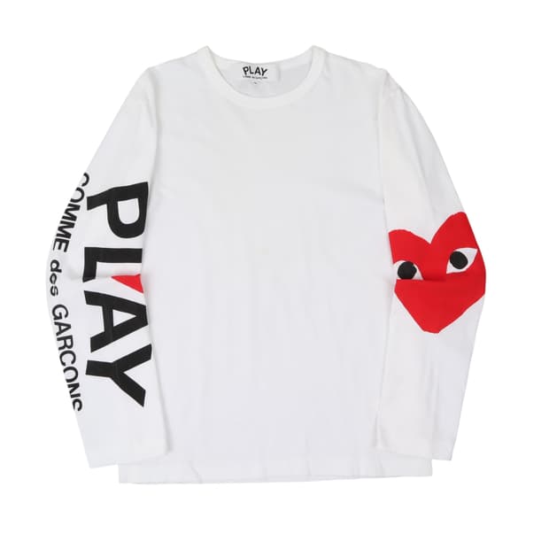 꼼데가르송 엠브로이드 화이트 롱슬리브