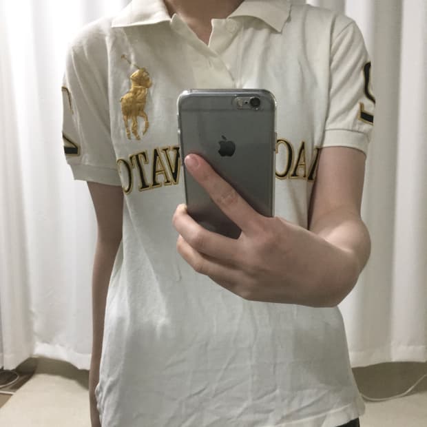 폴로 랄프로렌 치프키프 흰골 화이트 골드 카라 빅포니 반팔티