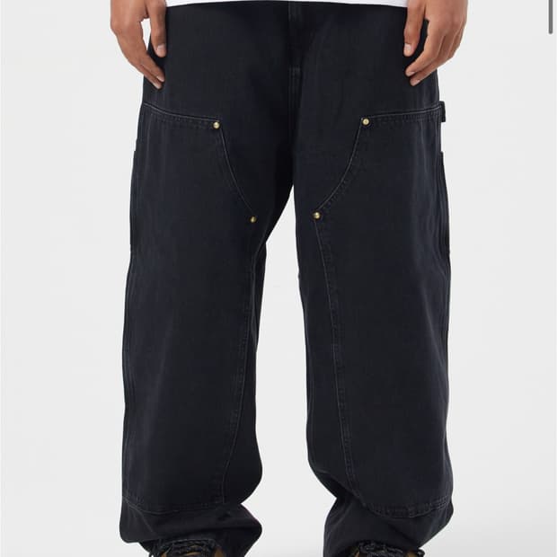 칼하트 내쉬 더블니 블랙 스톤 워시드 m