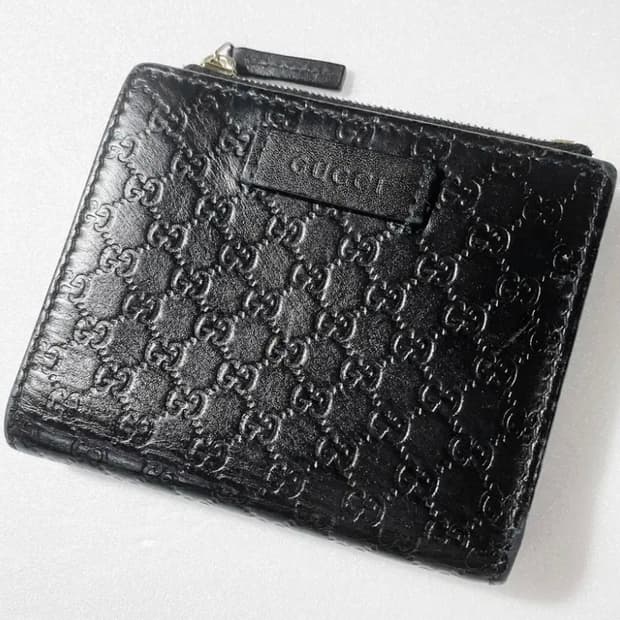 [정품] GUCCI 구찌 마이크로시마 폴드 지퍼 반지갑
