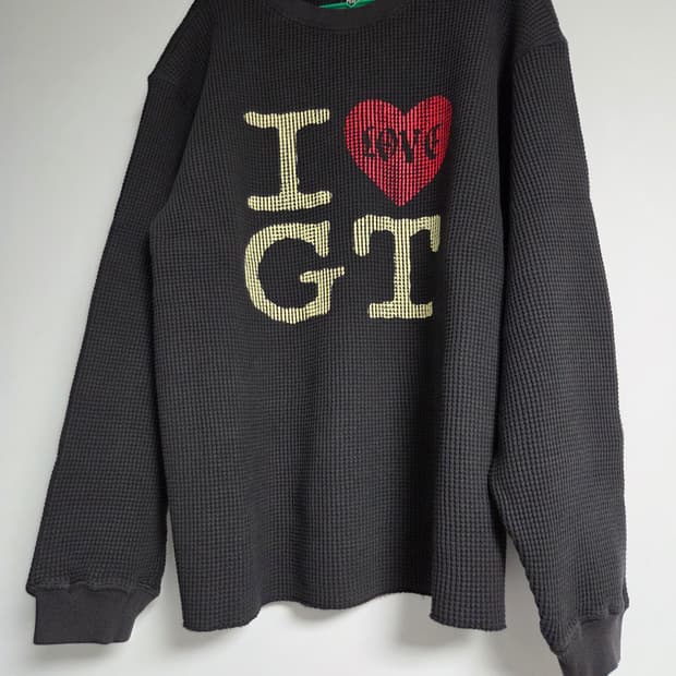 [M] 듀테로 아이러브고담 와플 티셔츠 빈티지 블랙