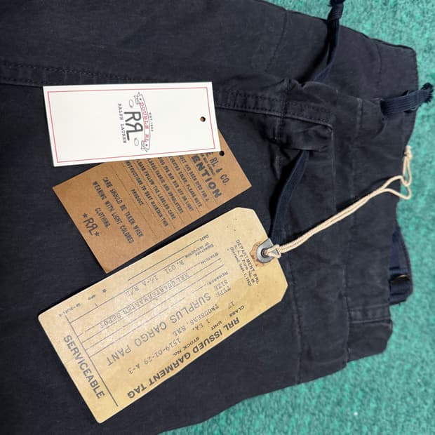 [31x32]더블알엘 rrl 서플라스 카고 팬츠 블랙