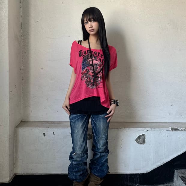 Pink punk top