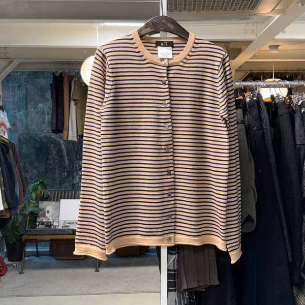 아츠로 타야마 스트라이프 울 가디건