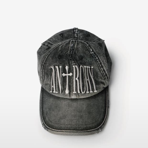ANARCHY WASHED CAP (CHARCOAL)