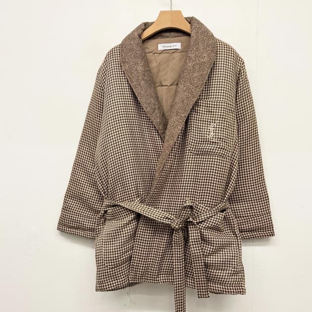 빈티지 입생로랑 하운드투스 울 퀼팅 홈 로브