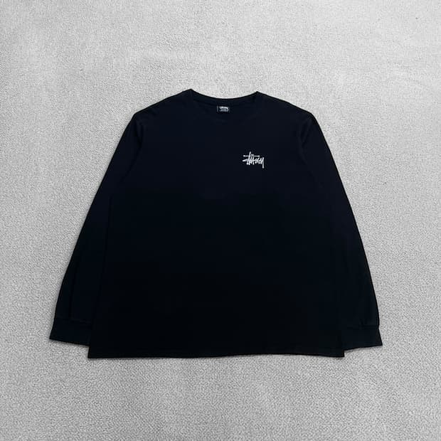스투시 Stussy 베이직 로고 롱슬리브 블랙