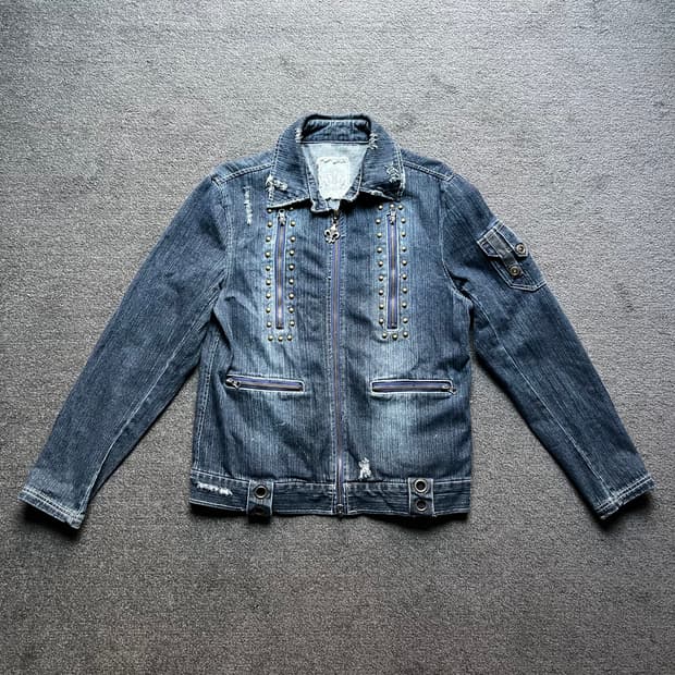 빈티지 Y2K 스타일 데님 청자켓 [L] 