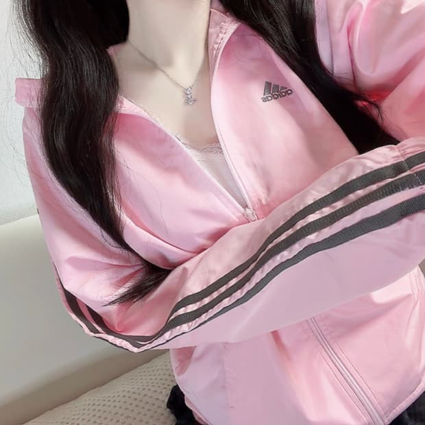 🐰아디다스 딸기우유 딥그레이 삼선 공주 집업 점퍼 바람막이💗
