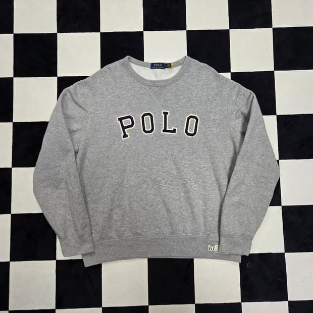 L 폴로랄프로렌 스펠아웃 아치 스웻셔츠 맨투맨 그레이