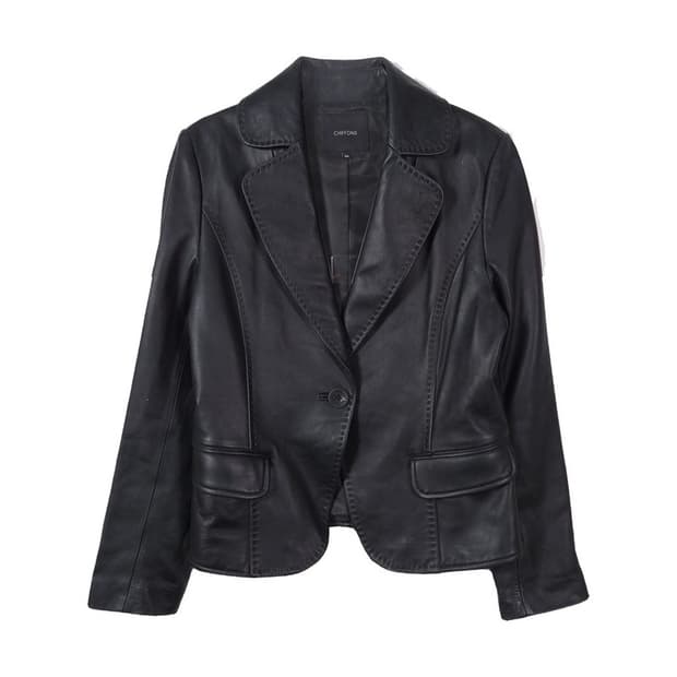 CHIFFONS 리얼 램스킨 스티치 레더 블레이저 자켓 88
