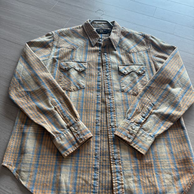 더블알엘 rrl 슬림핏 체크 웨스턴 xl