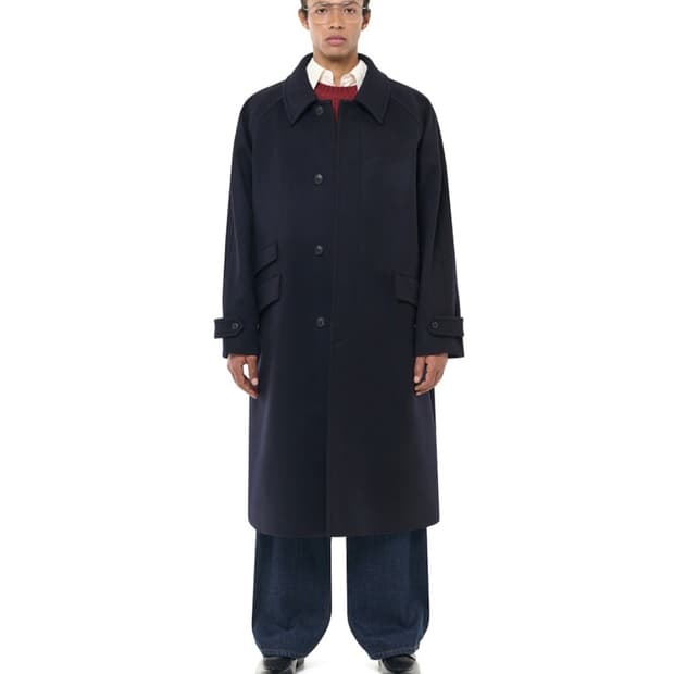 25FW 비슬로우 오버사이즈 캐시미어 발마칸코트 네이비
