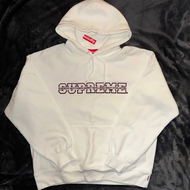 슈프림 Collegiate 후드티 L 화이트