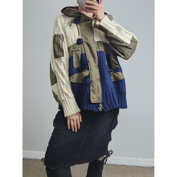 스웨터 야상 후드 점퍼