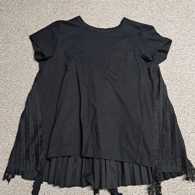 Sacai 사카이 플리츠 레이어드 티셔츠