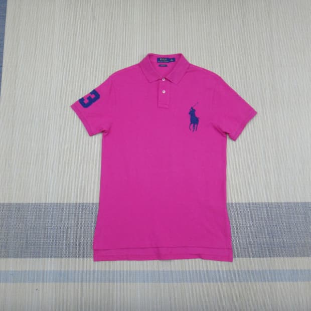 (M) 폴로랄프로렌 빅포니 자수 카라 반팔 티셔츠
