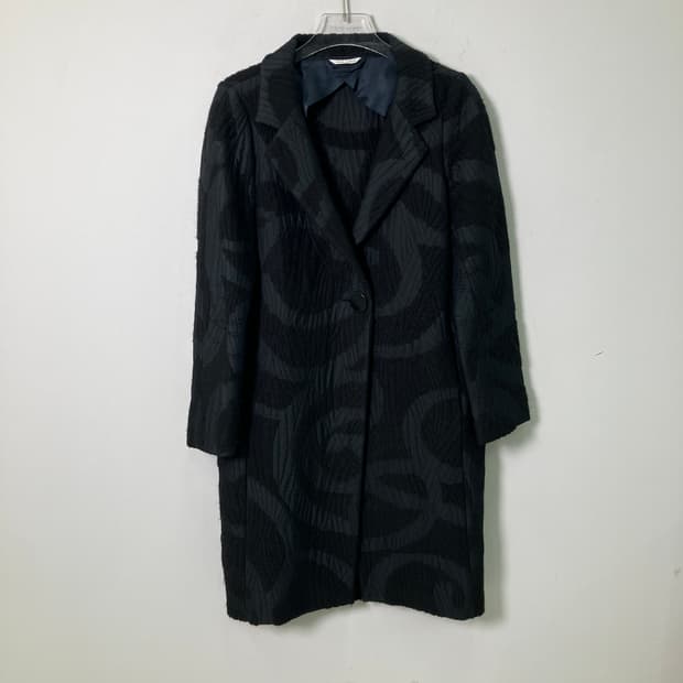 막스 마라 블랙 패턴 코트 38