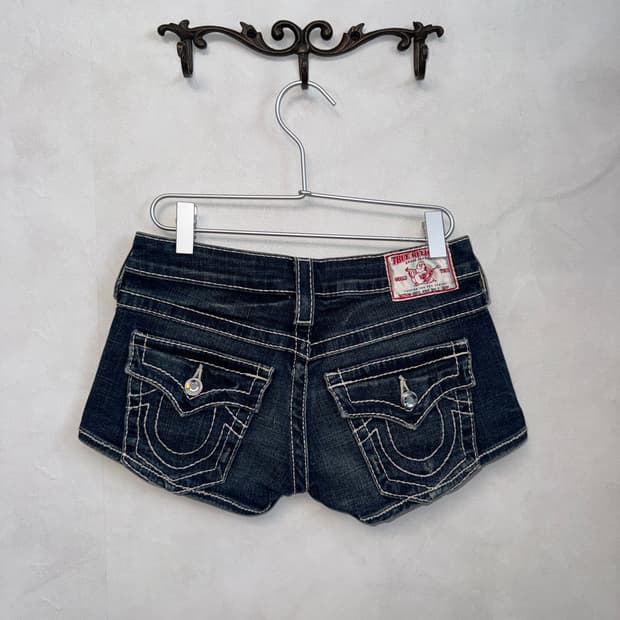 True Religion stitch cubic button shorts