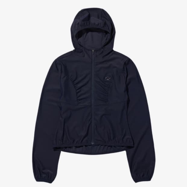 Mischief Hooded Waffle Zip Up Navy