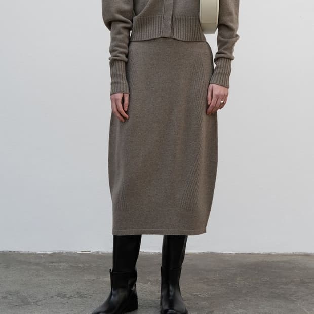 로우클래식 울 캐시미어 스커트 베이지