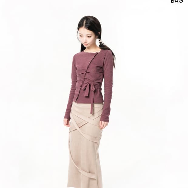 oshigh 오스하이 밴디지 가디건 블랙체리