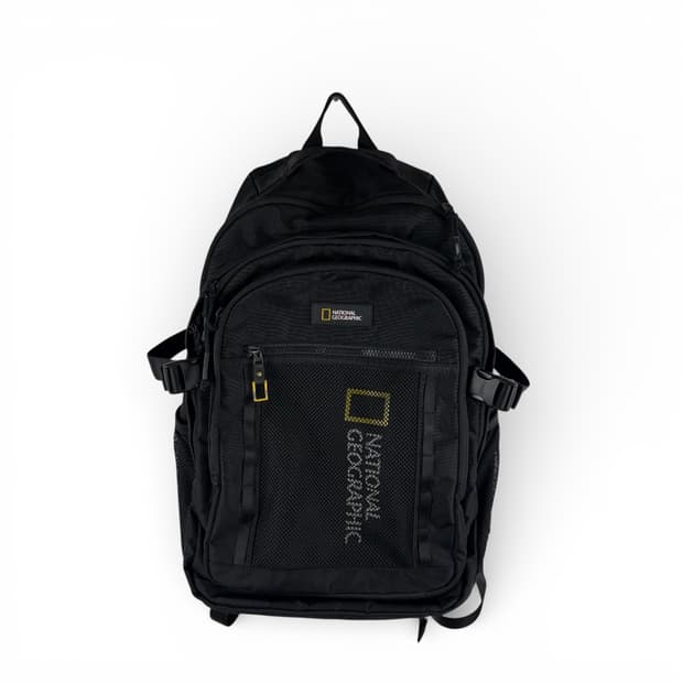 OS) 내셔널지오그래픽 로고 백팩 블랙