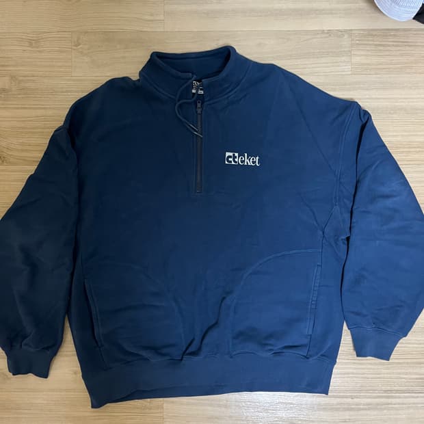 테켓 하프 집업 스웻 네이비