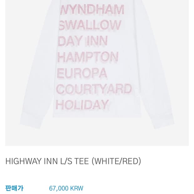 사파리스팟 하이웨이 인 롱슬리브 티셔츠 화이트 레드