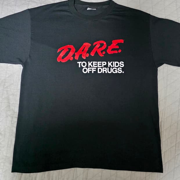 [XL] 90s 빈티지 DARE 티셔츠 블랙 ver. 헤인즈4 굿