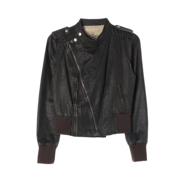 SAMMISHOP 락시크 사선 지퍼 블랙 블루종