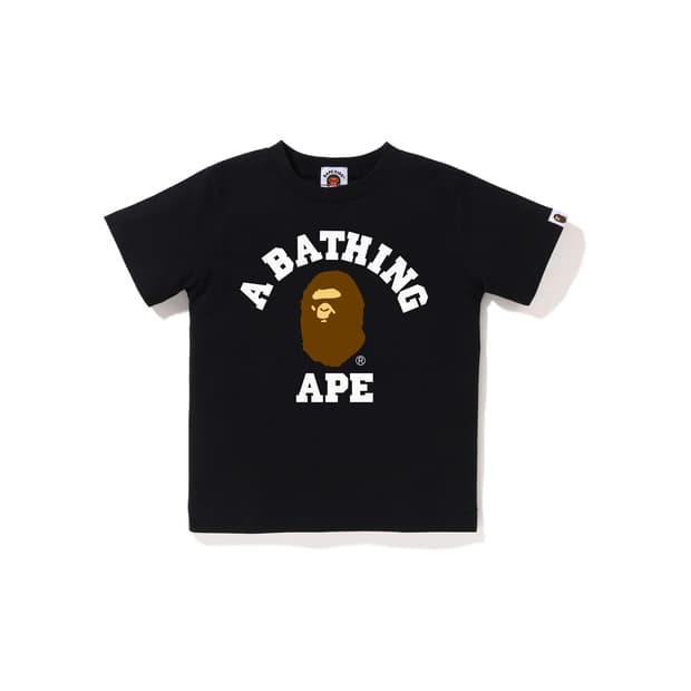 [160] 베이프 기본 컬리지 반팔티 블랙