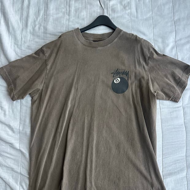 스투시 8볼 brown 반팔티