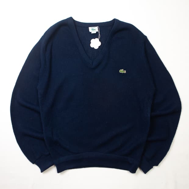 80s IZOD 라코스테 아크릴 브이넥 니트 네이비