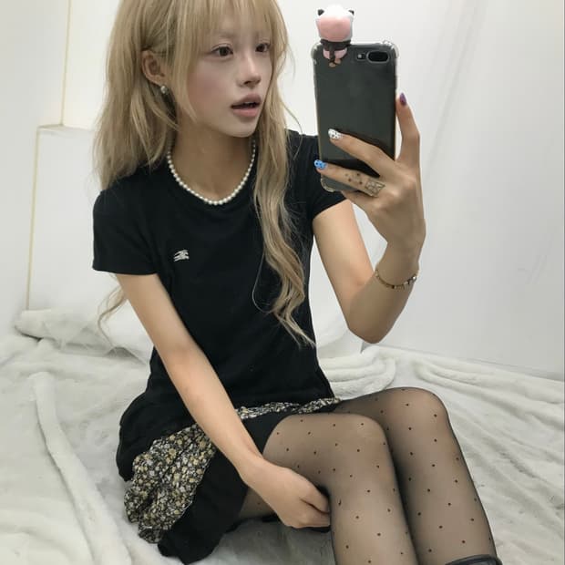 버버리 블루라벨 로고 반팔