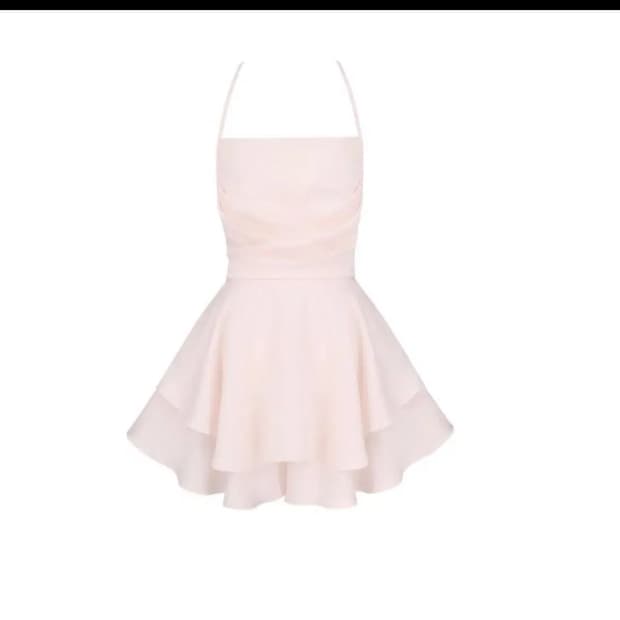 클리시어 로맨틱 새틴 드레스 핑크