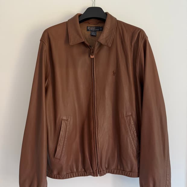 [L] 폴로 맥스웰 가죽 자켓 브라운