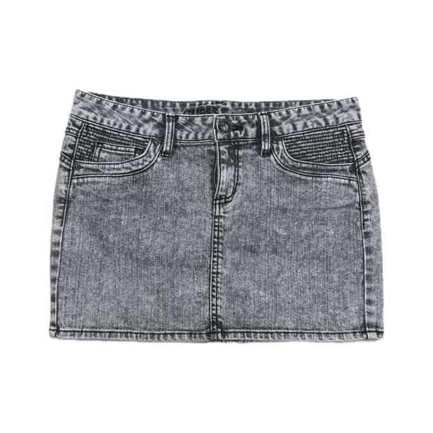 Guess Acid Wash Detail Denim Mini Skirt