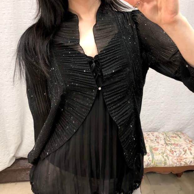 Sparkle see-through cardigan