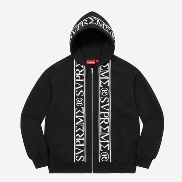 Supreme 로만 집업 후드 스웨트셔트 블랙 XXL