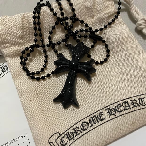 [OS] 크롬하츠 실리크롬 CH 크로스 볼체인 목걸이 2025 매트 블랙