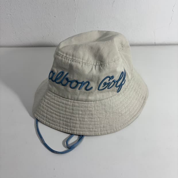60 말본 MALBON 아이보리 벙거지 버킷햇